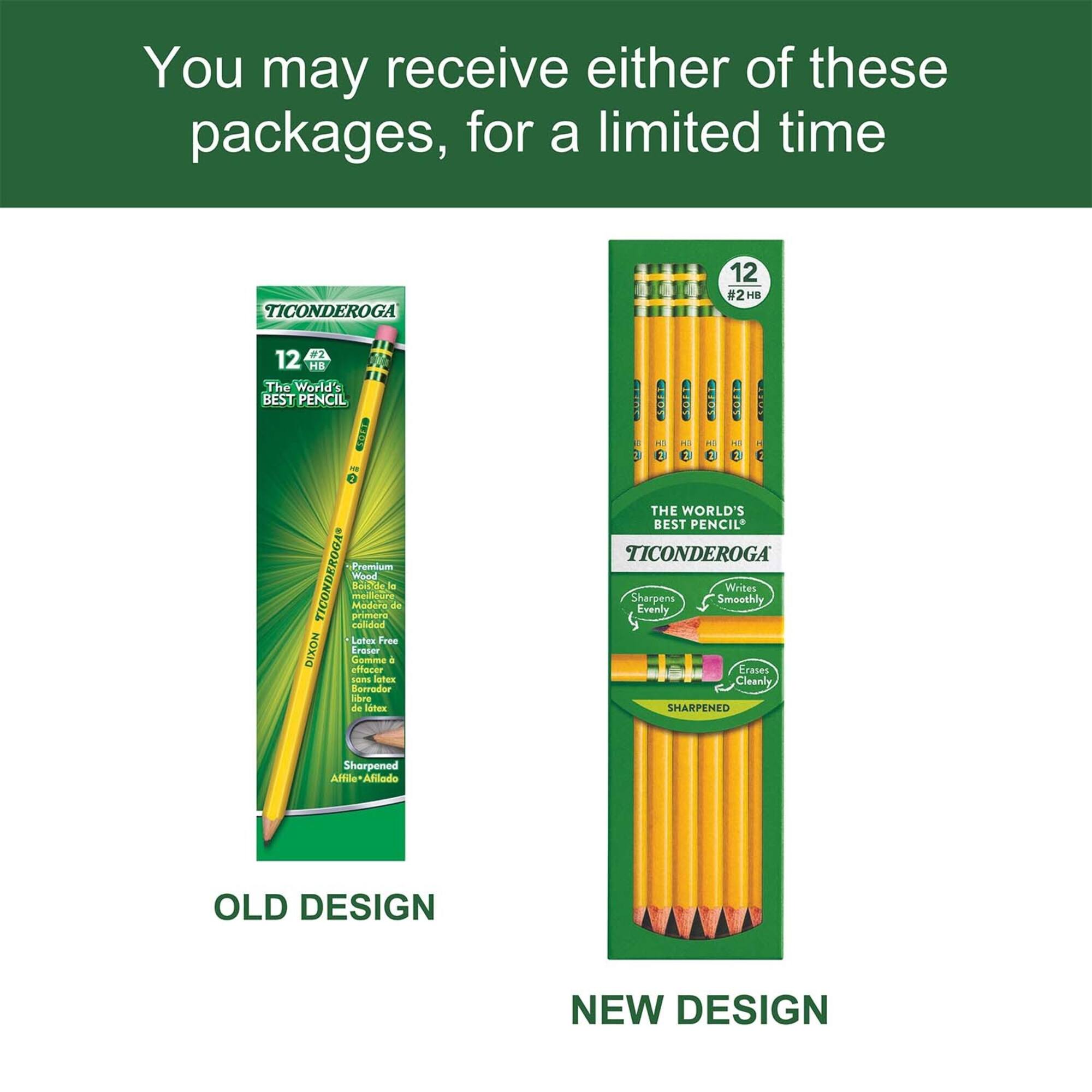 Ticonderoga® 7.75" 2HB Pre-Sharpened Pencils, 3 Packs of 12